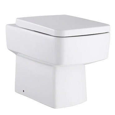 Hudson Reed Square Ceramic Back to Wall Pan includes Top Fix Seat - CPA001 Profile Large Image