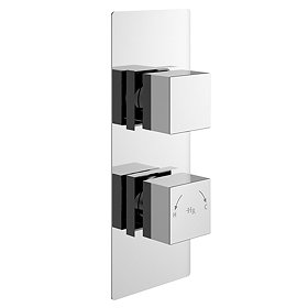 Hudson Reed Square Twin Concealed Thermostatic Shower Valve - SQRTW01 Large Image