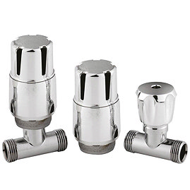 Hudson Reed Chrome Thermostatic Radiator Valves - Straight - HT325 Large Image