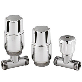 Hudson Reed Chrome Thermostatic Radiator Valves - Straight - HT325 Large Image