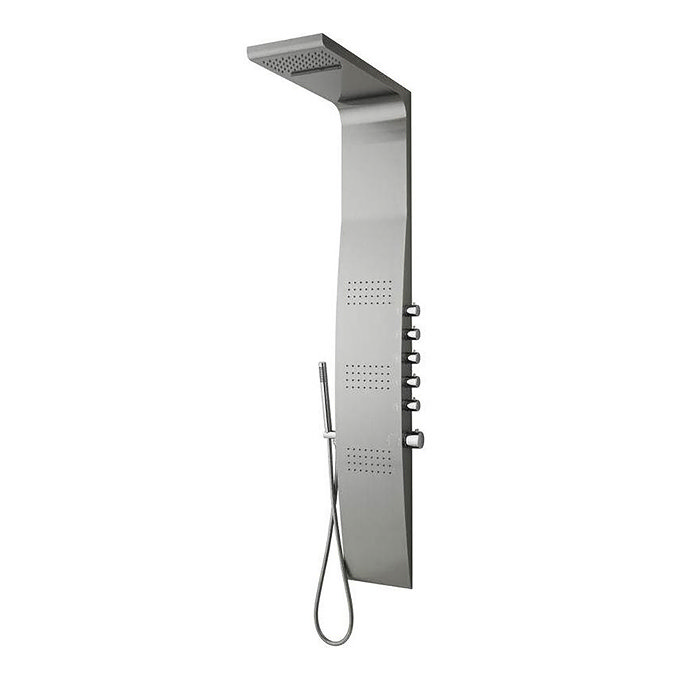 Hudson Reed - Surface Curve Stainless Steel Thermostatic Shower Panel - AS342 Standard Large Image