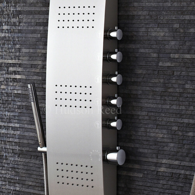 Hudson Reed - Surface Curve Stainless Steel Thermostatic Shower Panel - AS342 Feature Large Image