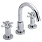 Hudson Reed - Tec Crosshead 3 Tap Hole Basin Mixer with swivel spout & pop up waste - TEX337 Large I