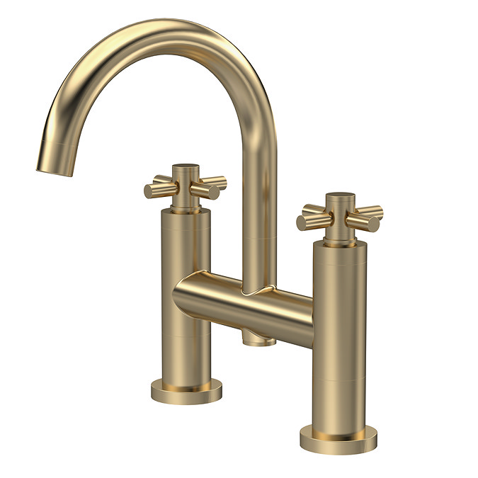 Hudson Reed Tec Crosshead Bath Filler with Swivel Spout - Brushed Brass