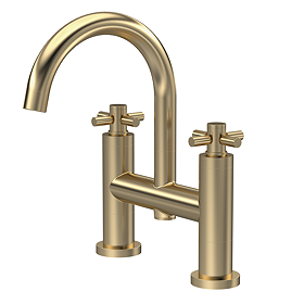 Hudson Reed Tec Crosshead Bath Filler with Swivel Spout - Brushed Brass