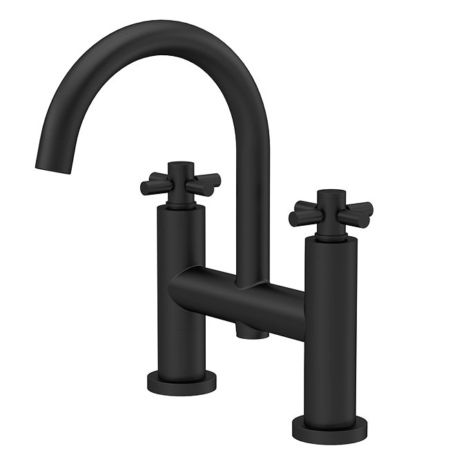 Hudson Reed Tec Crosshead Bath Filler with Swivel Spout - Matt Black