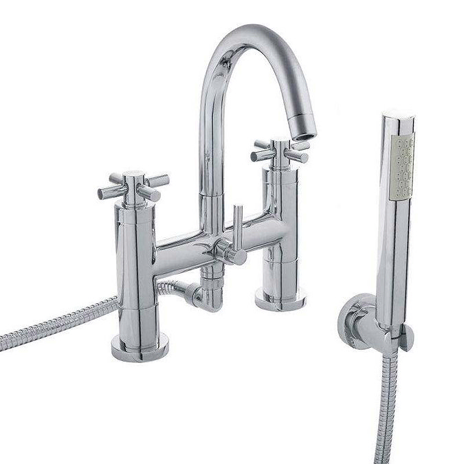Hudson Reed - Tec Crosshead Bath Shower Mixer with shower kit & wall bracket - TEX354 Large Image