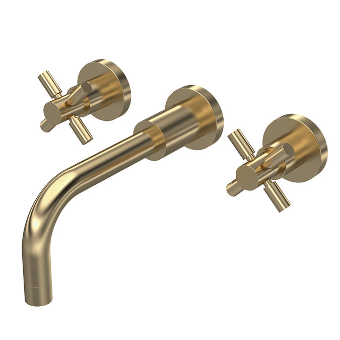 Hudson Reed Tec Crosshead Wall Mounted Basin Mixer - Brushed Brass