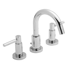 Hudson Reed - Tec Lever 3 Tap Hole Basin Mixer with swivel spout & pop up waste - TEL337 Large Image