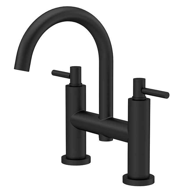 Hudson Reed Tec Lever Bath Filler with Swivel Spout - Matt Black