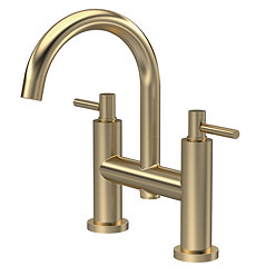 Hudson Reed Tec Lever Bath Filler with Swivel Spout - Brushed Brass