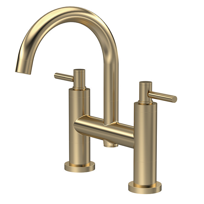 Hudson Reed Tec Lever Bath Filler with Swivel Spout - Brushed Brass