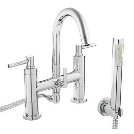 Hudson Reed - Tec Lever Bath Shower Mixer with swivel spout, shower kit & wall bracket - TEL354 Larg