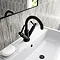 Hudson Reed Tec Lever Mono Basin Mixer Tap inc. Swivel Spout & Waste - Matt Black - TEL415  Profile 