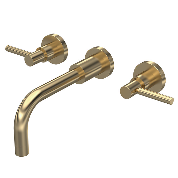 Hudson Reed Tec Lever Wall Mounted Basin Mixer - Brushed Brass