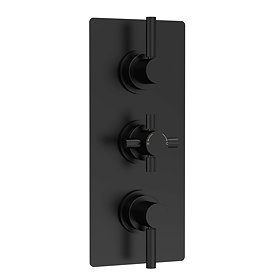 Hudson Reed Tec Pura Plus Concealed Thermostatic Triple Shower Valve with Diverter - Matt Black - A4