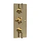 Hudson Reed Tec Pura Plus Triple Concealed Thermostatic Shower Valve - Brushed Brass - A8003 Large I