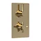  Hudson Reed Tec Pura Twin Concealed Thermostatic Shower Valve - Brushed Brass - A8003V  Large Image