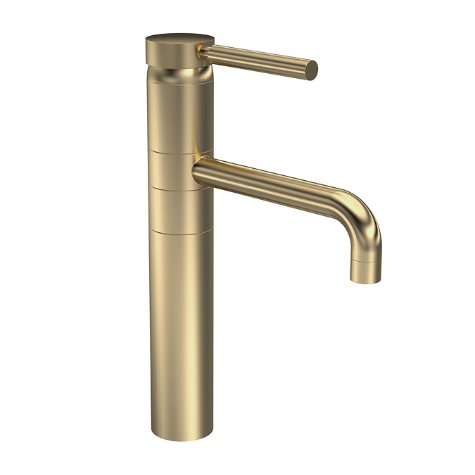 Hudson Reed Tec Single lever High Rise Mixer with swivel spout - Brushed Brass - PN870 Large Image