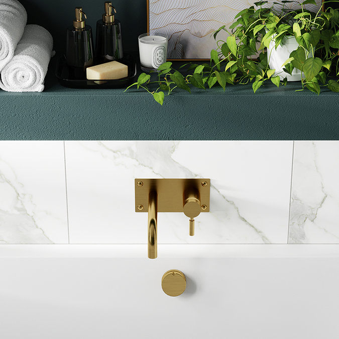 Hudson Reed Tec Single Lever Wall Mounted Bath/Basin Filler - Brushed Brass