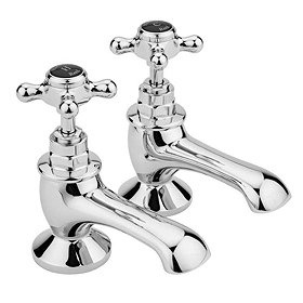 Hudson Reed Topaz Black Bath Taps - Chrome - BC402HX Large Image