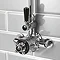 Hudson Reed Topaz Black Exposed Valve Inc. Rigid Riser Kit, Diverter, 8" Shower Rose & Handset Prof