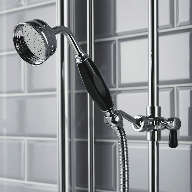 Hudson Reed Topaz Black Large Traditional Shower Handset - A4150G  Profile Large Image