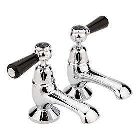 Hudson Reed Topaz Black Lever Bath Taps - BC402DL Large Image