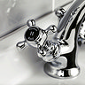 Hudson Reed Topaz Black Mono Basin Mixer Tap + Pop Up Waste  In Bathroom Large Image