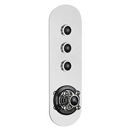 Hudson Reed Topaz Black Traditional Three Outlet Push-Button Shower Valve - CPB6312 Medium Image