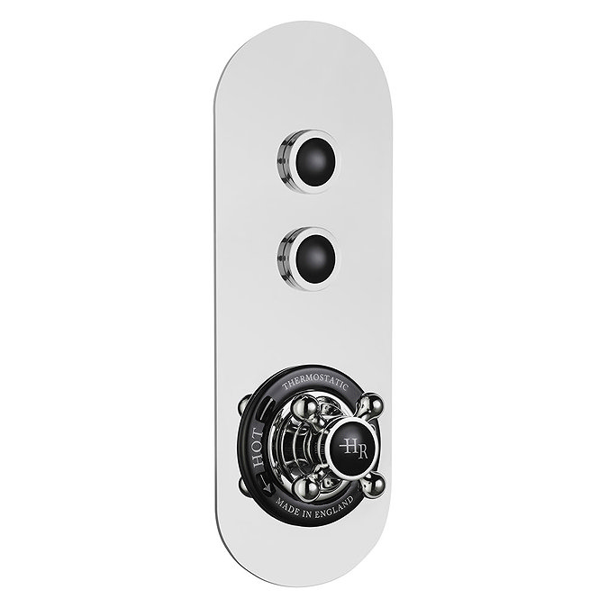 Hudson Reed Topaz Black Traditional Two Outlet Push-Button Shower Valve - CPB6311 Large Image