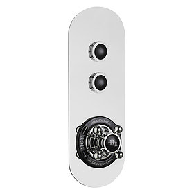 Hudson Reed Topaz Black Traditional Two Outlet Push-Button Shower Valve - CPB6311 Large Image