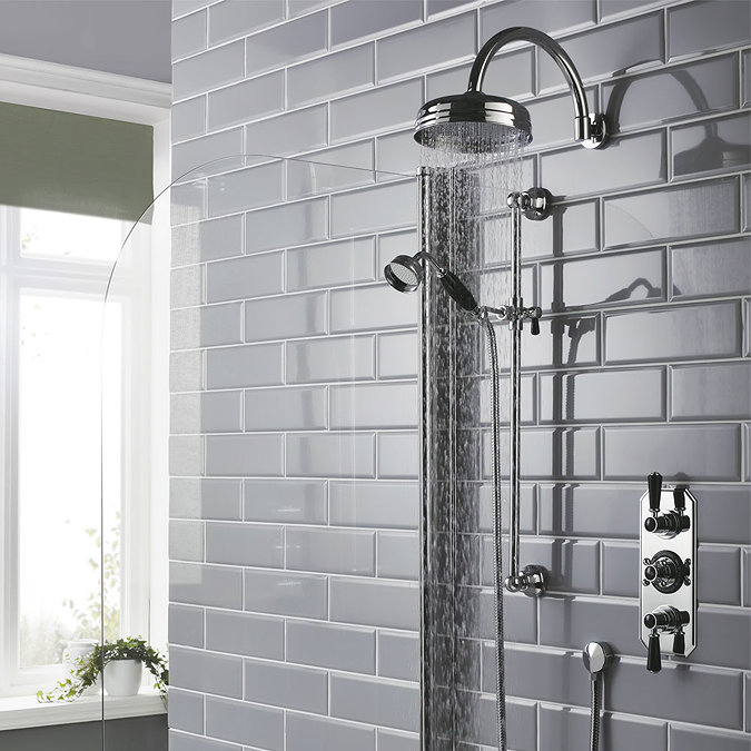 Hudson Reed Topaz Black Triple Concealed Thermostatic Shower Valve - BTSVT003 Standard Large Image