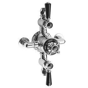 Hudson Reed Topaz Black Triple Exposed Thermostatic Shower Valve - BTSVT102 Large Image