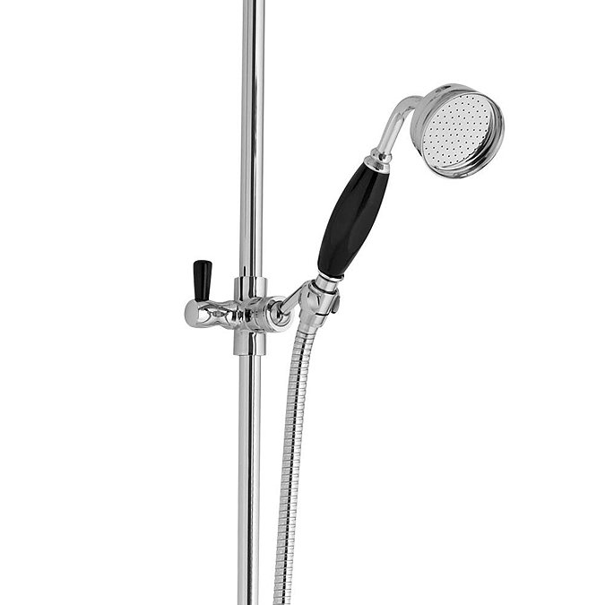 Hudson Reed Topaz Black Triple Thermostatic Shower Valve with Rigid Riser Kit + Bath Spout  Feature 