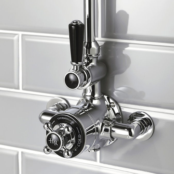 Hudson Reed Topaz Black Twin Exposed Thermostatic Shower Valve - BTSVT101 Profile Large Image