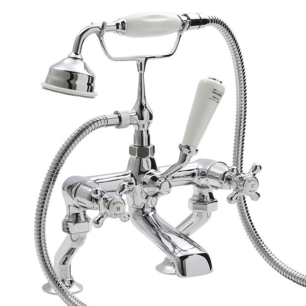 Hudson Reed Topaz Dome Deck Or Wall Mounted Bath Shower Mixer + Shower Kit Large Image