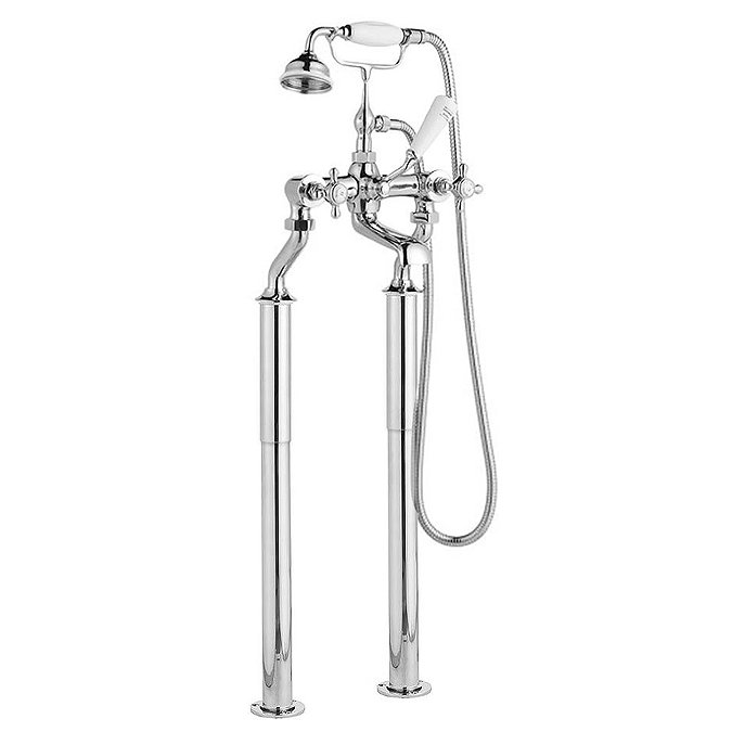 Hudson Reed Topaz Bath Shower Mixer with Extended Leg Set - Chrome Large Image