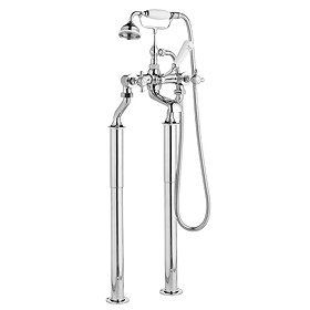 Hudson Reed Topaz Bath Shower Mixer with Extended Leg Set - Chrome Large Image