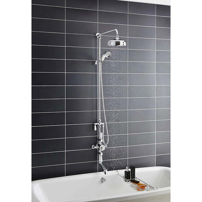 Hudson Reed Topaz Triple Thermostatic Shower Valve with Rigid Riser Kit & Bath Spout - TSVT103 Profile Large Image