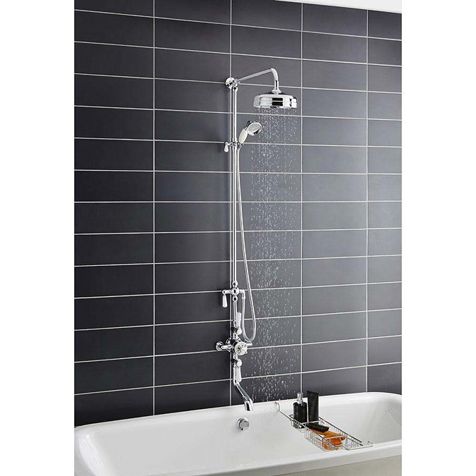 Hudson Reed Topaz Triple Thermostatic Shower Valve with Rigid Riser Kit & Bath Spout - TSVT103  Profile Large Image