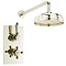 Hudson Reed Traditional Concealed Shower Valve + 8" Fixed Head (Gold) Large Image