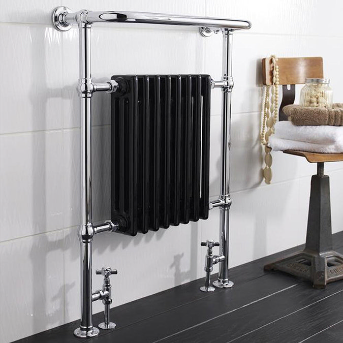 Hudson Reed Traditional Marquis Heated Towel Rail - Black - HT702 Profile Large Image