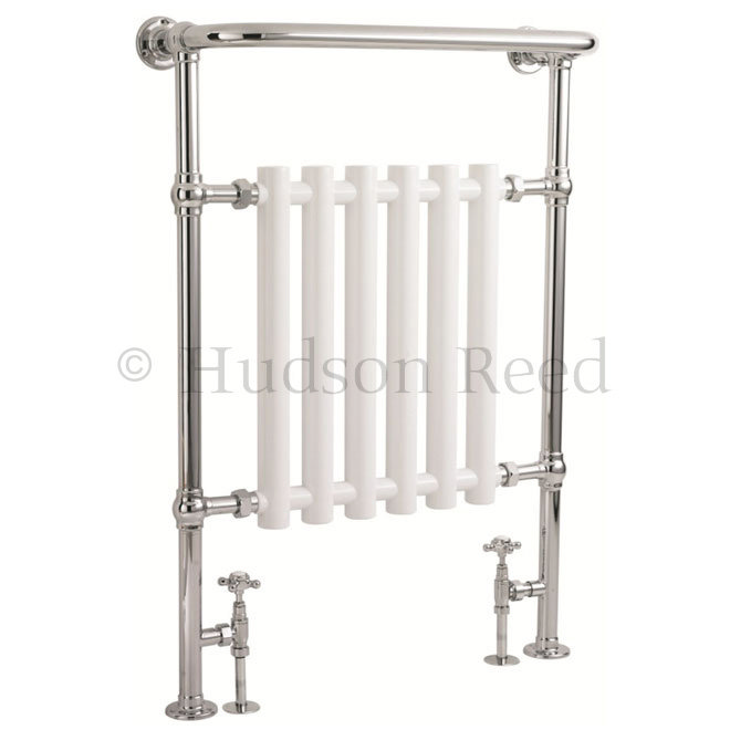 Hudson Reed Traditional Regent Heated Towel Rail - White/Chrome - HTD07 Large Image
