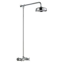 Hudson Reed Traditional Thermostatic Shower Valve with Rigid Riser & Fixed Head - A3118 Medium Image