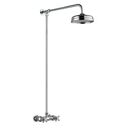 Hudson Reed Traditional Thermostatic Shower Valve with Rigid Riser & Fixed Head - A3118 Large Image