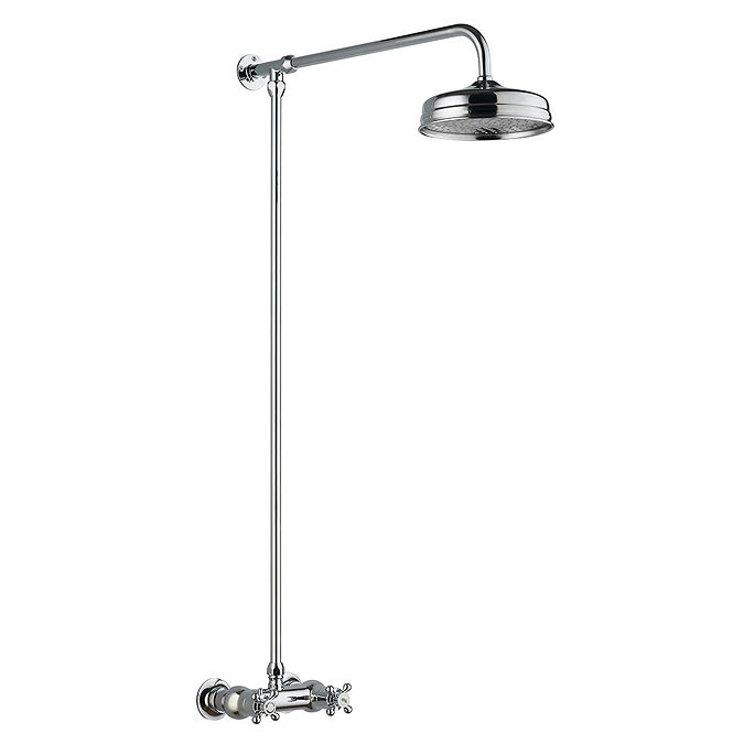 Hudson Reed Traditional Thermostatic Shower Valve with Rigid Riser & Fixed Head - A3118 Large Image