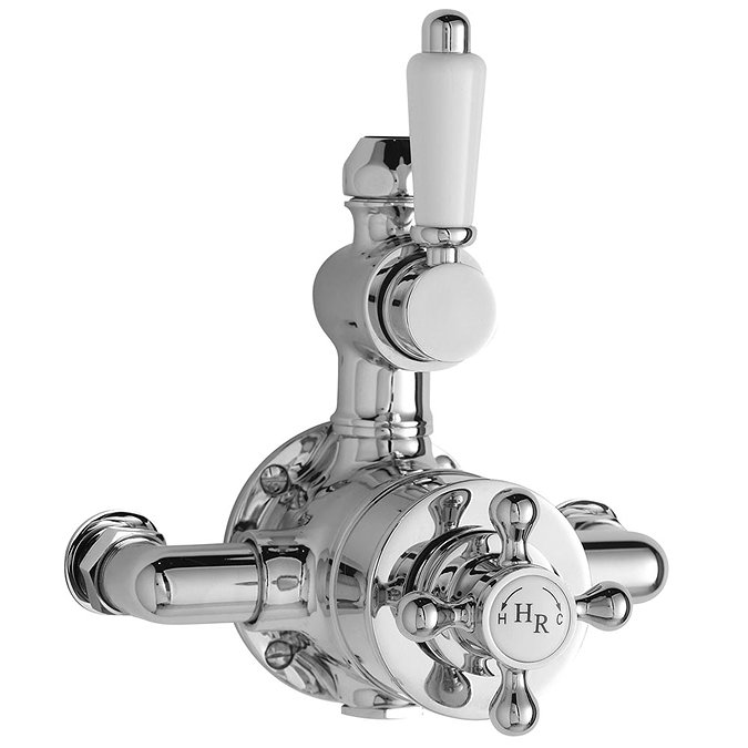 Hudson Reed Traditional Twin Valve Inc. Grand Rigid Riser Kit & Shower Rose  Feature Large Image