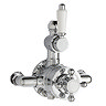 Nuie Twin Shower Valve with Victorian Grand Rigid Riser Kit - Chrome