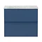 Hudson Reed Urban 600mm Satin Blue Vanity Unit - Wall Hung 2 Drawer Unit with Grey Worktop Large Ima